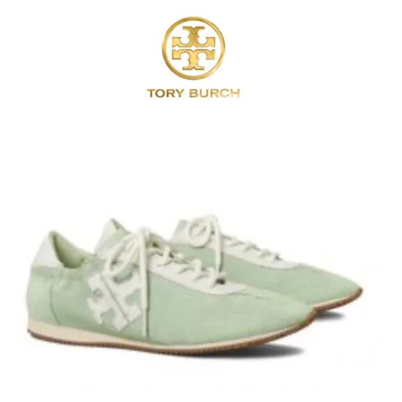 Tory Burch - Tory Sneakers Mint Chip Suede/Calf Leather NWT - Picture 1 of 9